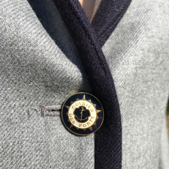 J. Crew Heather Gray Blazer with Dark Trim - Picture 3 of 5